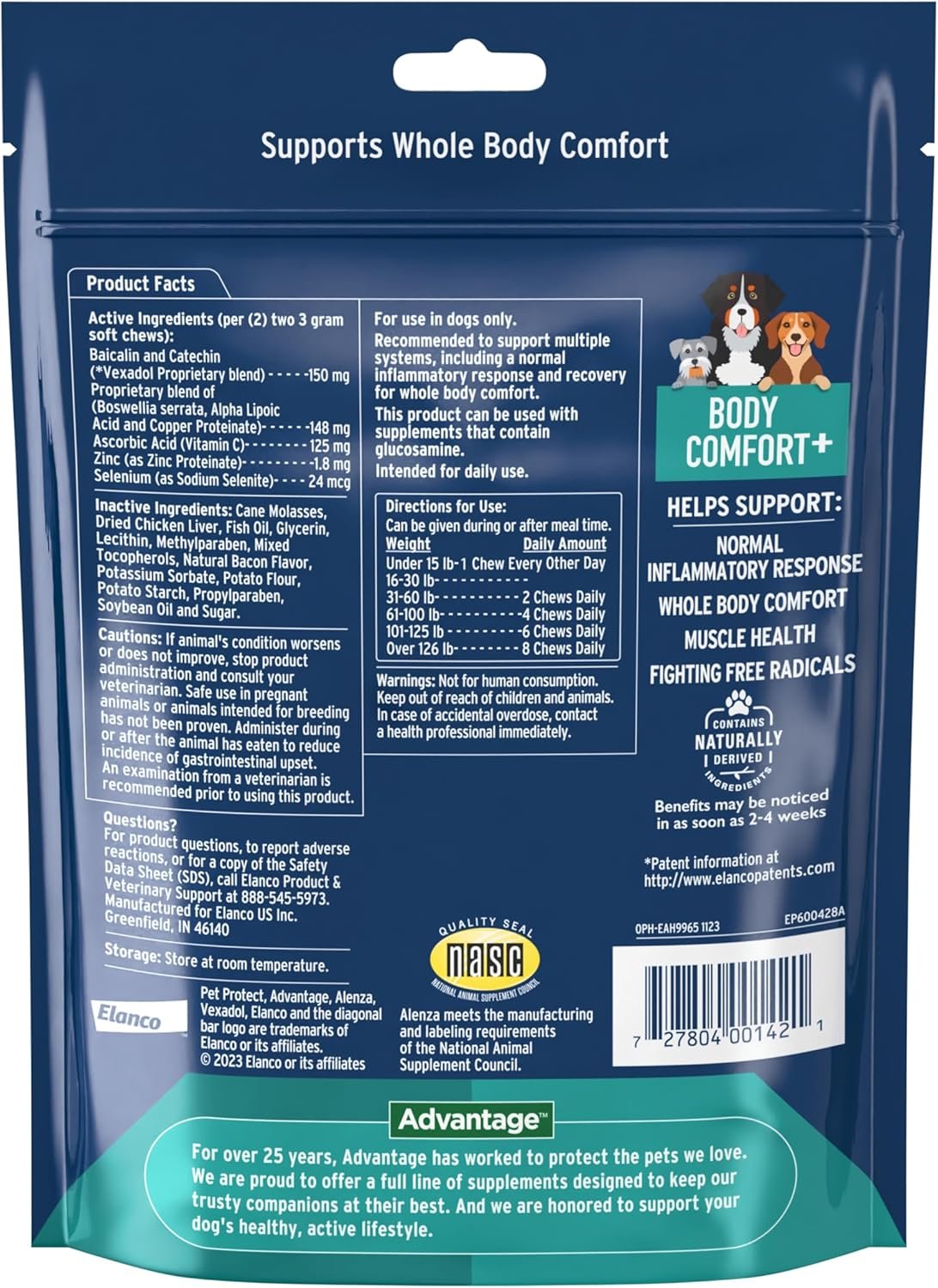 Pet Protect from The Makers of Advantage Vet-Formulated Body Comfort+ Supplement for Dogs | 60 Chews - Image 3