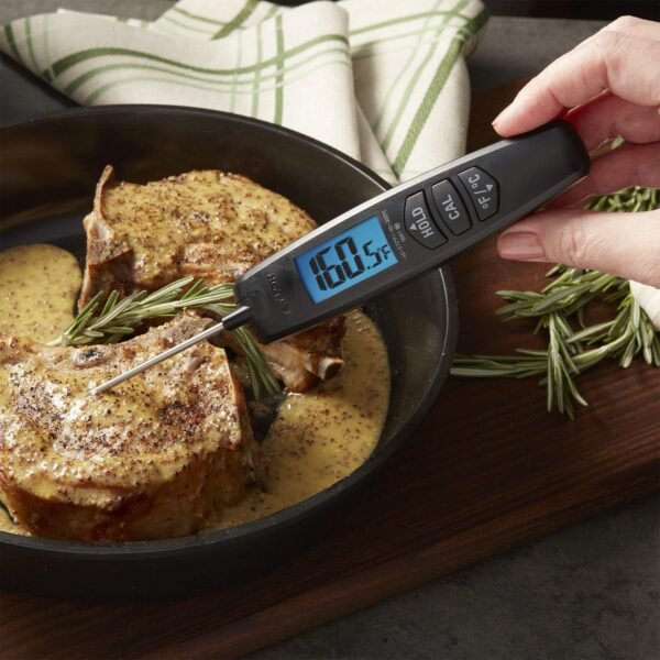 Taylor Digital Turbo Instant Read Thermocouple Meat Food Grill BBQ Cooking Kitchen Thermometer, Folding Probe, Black - Image 4