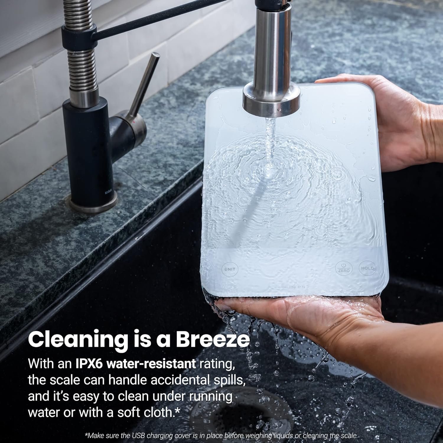 Etekcity Food Kitchen Scale, 22lb Digital Weight Scale Grams and Ounces Rechargeable Waterproof Tool for Weight Loss, Cooking, Baking, Meat, Bread, Large 0.05oz/1g Accuracy - Image 6