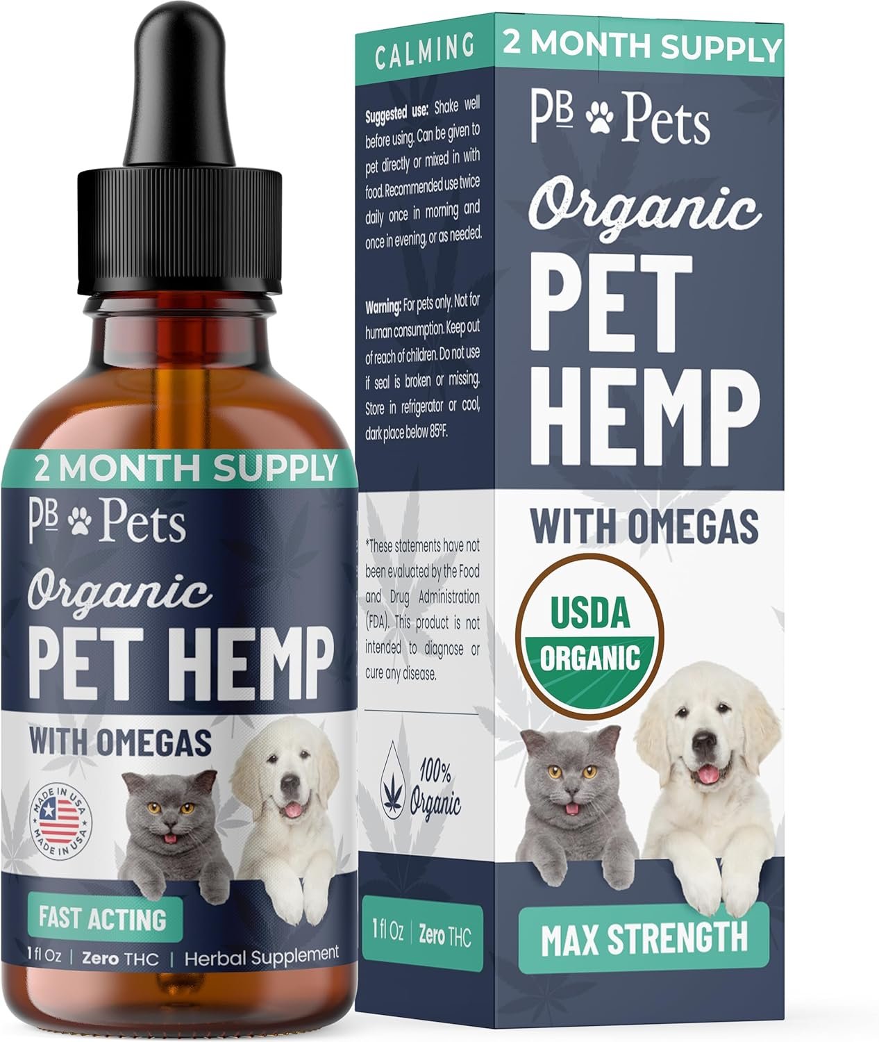 Organic Hemp Oil for Dogs and Cats - Liquid Supplement for Calming, Hip & Joint Support, and Overall Wellness - Made in USA - Image 2