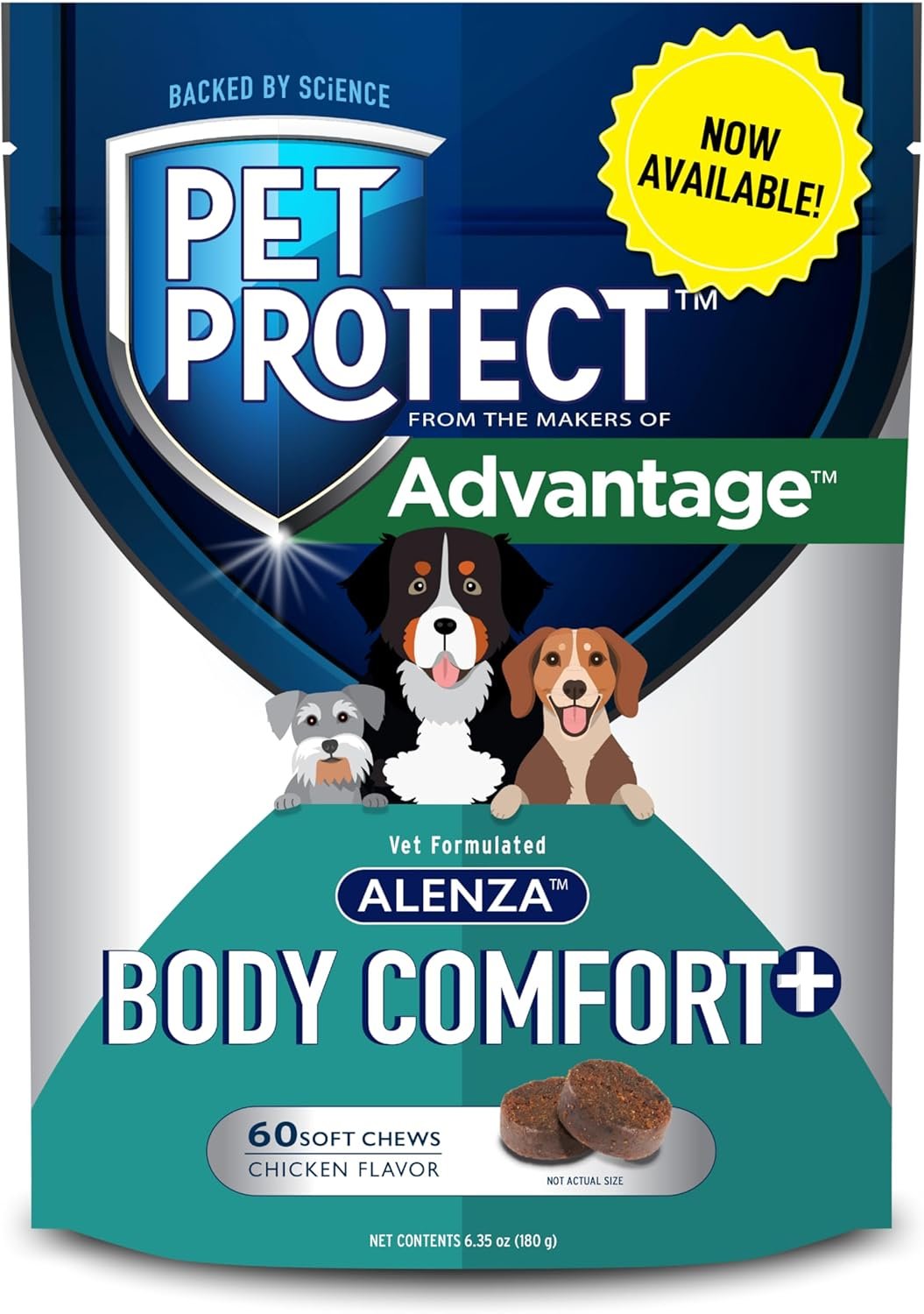 Pet Protect from The Makers of Advantage Vet-Formulated Body Comfort+ Supplement for Dogs | 60 Chews - Image 2