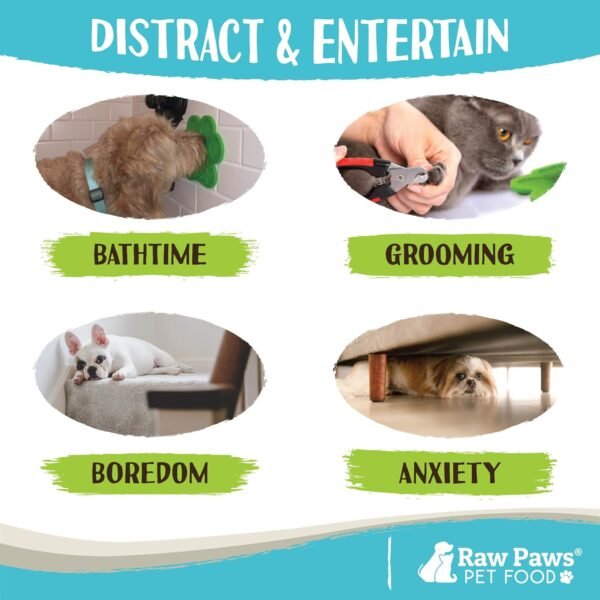Raw Paws Licking Mats, 2-ct - Boredom Busters for Dogs in Shower, Licking Mat for Dogs - Dog Distraction Mat, Dog Slow Feeder Mat - Interactive Mat for Calming Anxiety - Lick Pad Mat for Dogs & Cats - Image 6