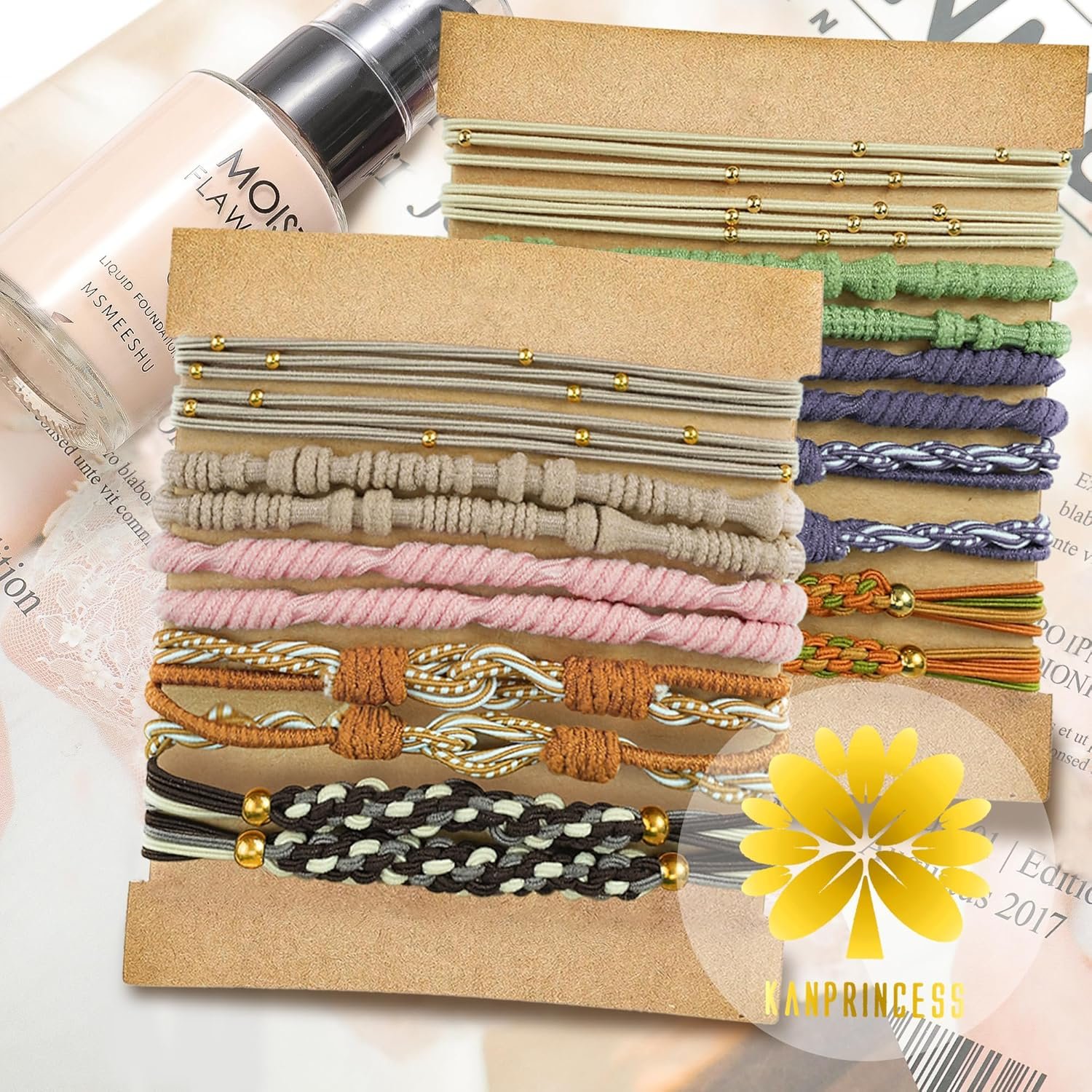 20PCS Boho Hair Ties Bracelet for Women and Girls, Elastic No-Damage Cute Bands for Thick or Thin Hair and Ponytails, All-Day Hold Hair Accessories (Set 7) - Image 8